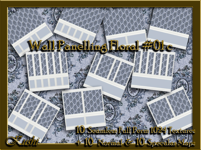 !Kushi! WallPanellingFloral01c Textures -WearToUnpack