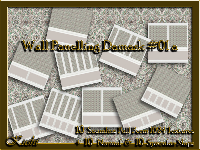 !Kushi! WallPanellingDamask01a Textures -WearToUnpack