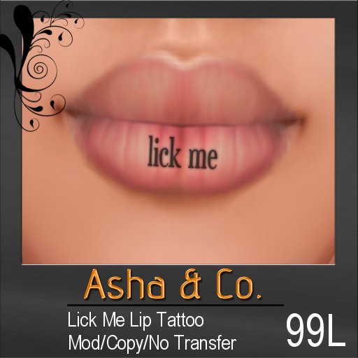 Lick Me Lip Tattoo (BOXED) - Asha & Co.
