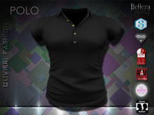 BRANDEN POLO - BLACK - BUTTONS GOLD
