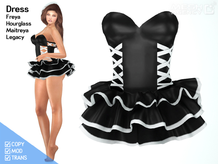 ::MA:: Ribbon Layered Dress FULL PERM  {Wear}