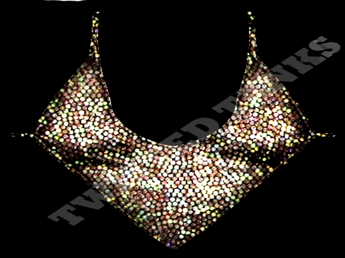 gold glitter V 