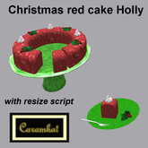 Christmas red cake Holly (with resize script)