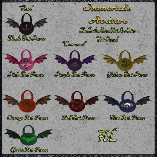 IMMORTALS AVATARS TTAB&A BAT PURSE BLACK RARE