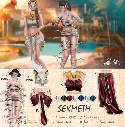 UNA. SEKMETH Green Long skirt