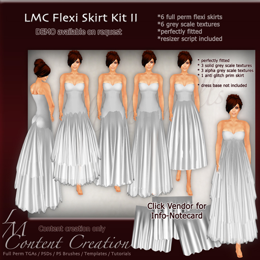 LMC Full Perm Prims  - Flexi Skirt Kit II - Formals