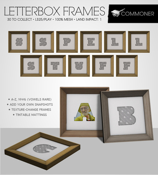 Second Life Marketplace - [Commoner] Letterbox Frame