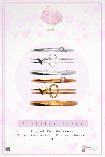 Swan Alphabet Rings Gold - O