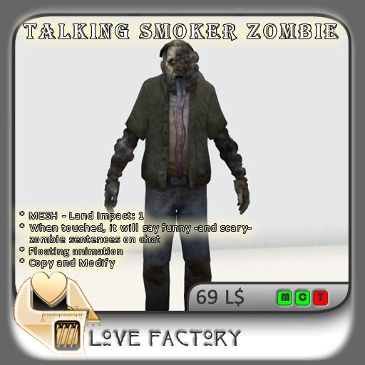 !-[LoveFactory]- Halloween Talking Smoker Zombie *Box*