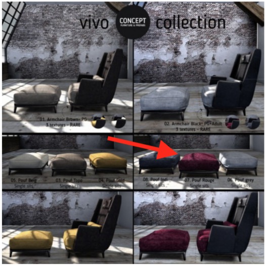 Concept} 07. Vivo Pouf Rouge