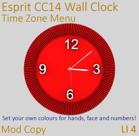 Esprit CC14 Wall Clock - Colourable