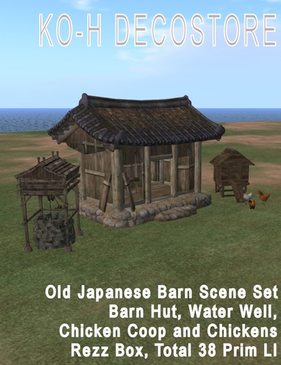 KO-H Old Japanese Barn Scene Set