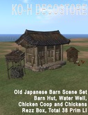 KO-H Old Japanese Barn Scene Set