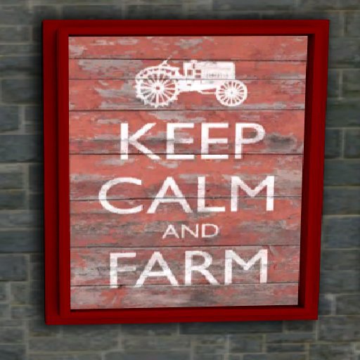 KEEP CALM AND  FARM poster framed  RED
