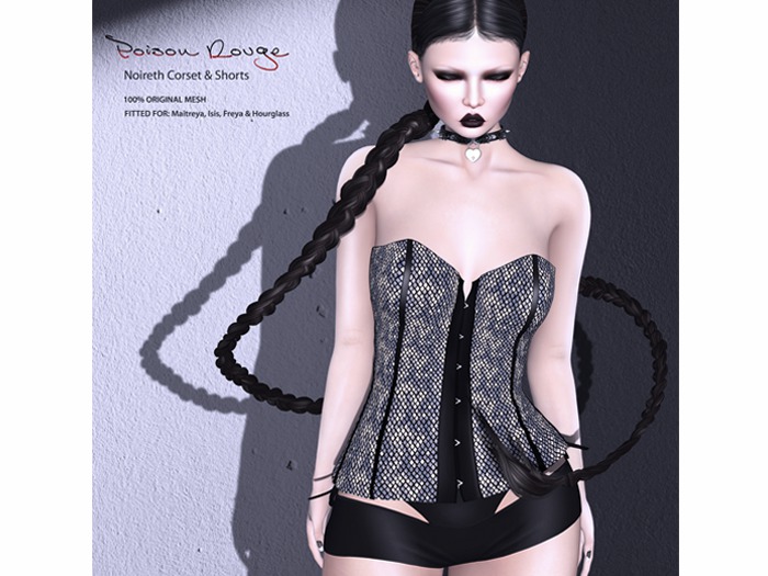 POISON ROUGE Noireth Corset & Shorts