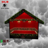 Christmas booth decorated
