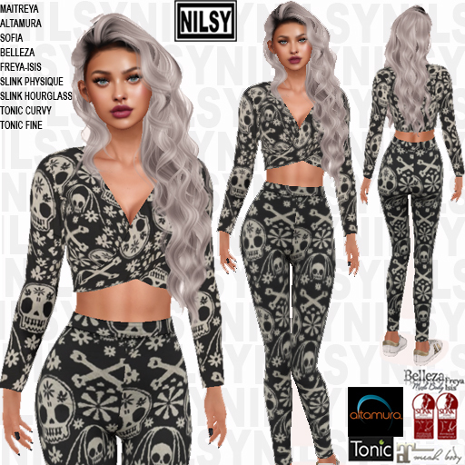 NILSY WRAP UP SKULL TOP AND LEGGINGS