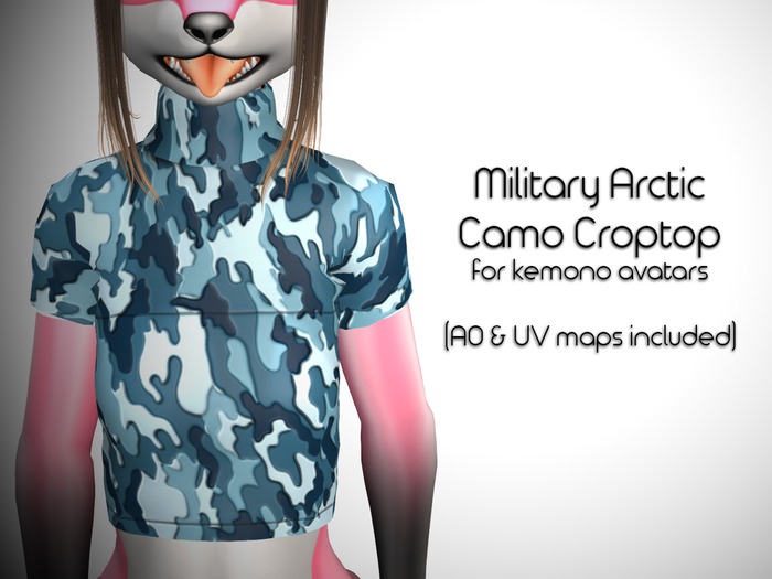 SALE! Kemono Military Arctic Camo Croptop
