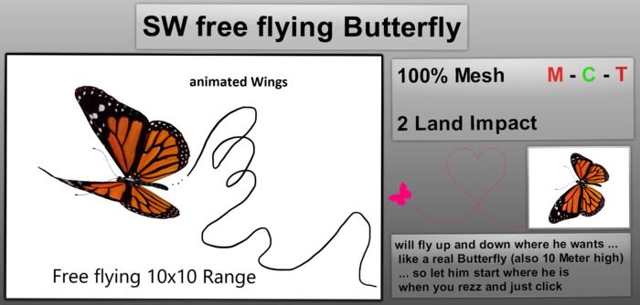 SW free flying Butterfly - Schmetterling