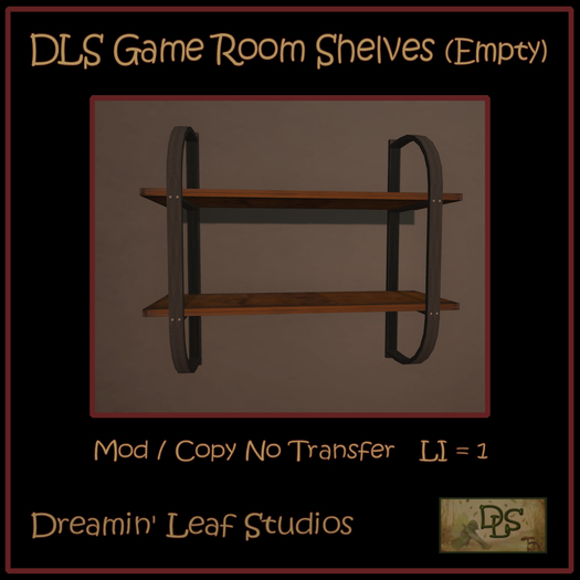 DLS Game Room Shelves
