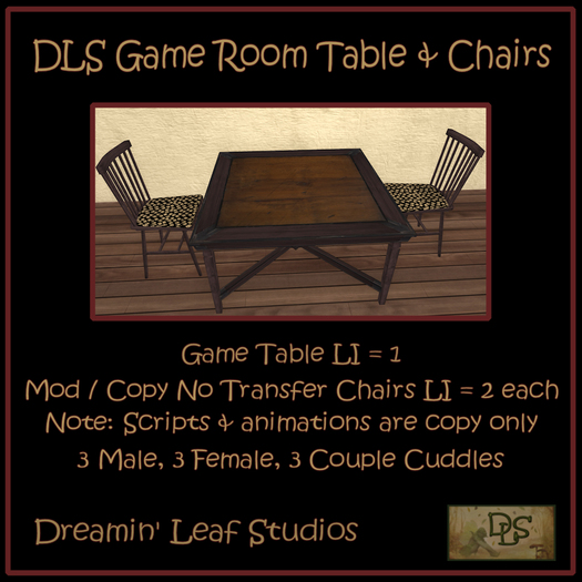 DLS Game Room Table & Chairs