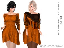PENELOPE KNITTED DRESS&SCARF ORANGE