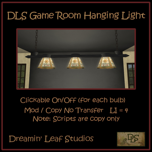 DLS Game Room Hanging Light