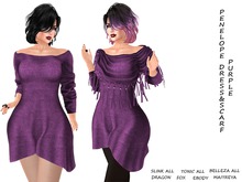 PENELOPE KNITTED DRESS&SCARF PURPLE