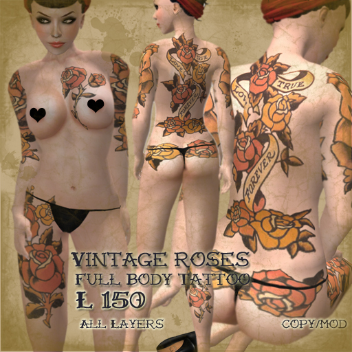 Sharkie's Tattoo's Vintage Roses - 50% OFF!!!!