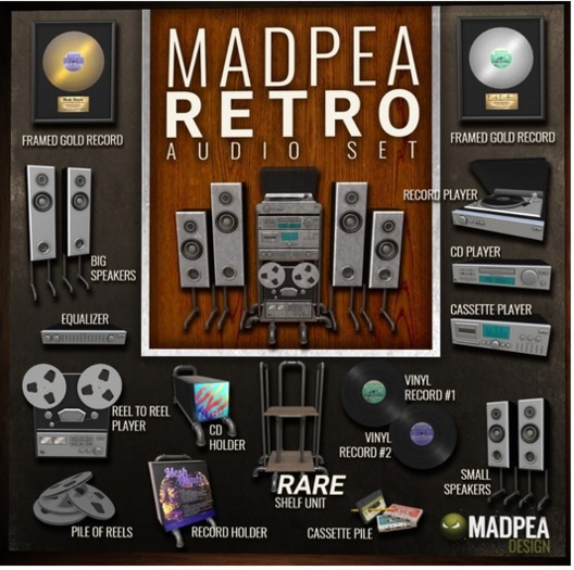 Second Life Marketplace - MadPea Retro Audio Set - COMPLETE SET - FULL SET
