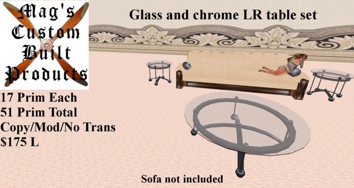 Glass and Chrome Table Set