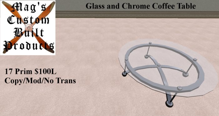 Glass and Chrome Coffee Table
