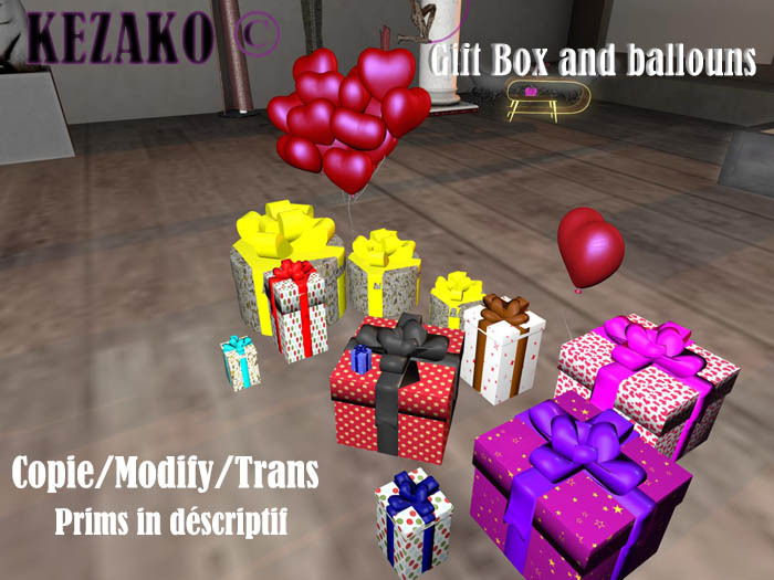 *K* Set Gift Box and Balloons