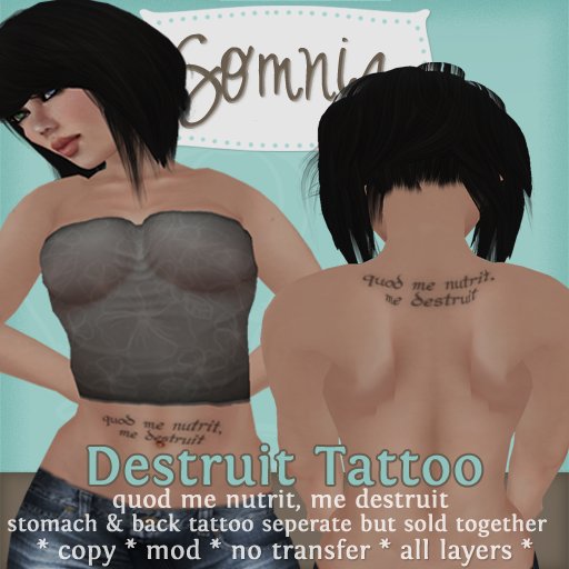 .: Somnia :. Destruit Tattoo {BACK & STOMACH} {BOXED}