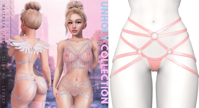 Rebelpill - Unholly Harness Panties Peach