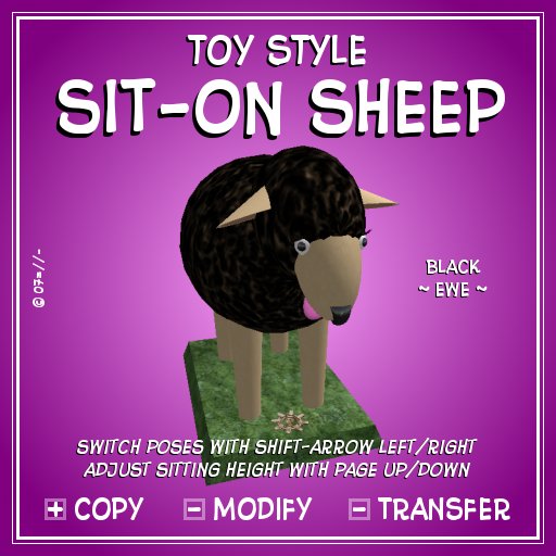 !:P:! * Toy style Sit-on Sheep ~ EWE (black)