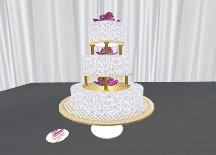 White Ruffles Wedding Cake