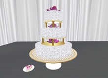 White Ruffles Wedding Cake