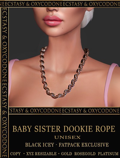 {E&O-BABY SISTER DOOKIE ROPE 18 inches -ROSE GOLD
