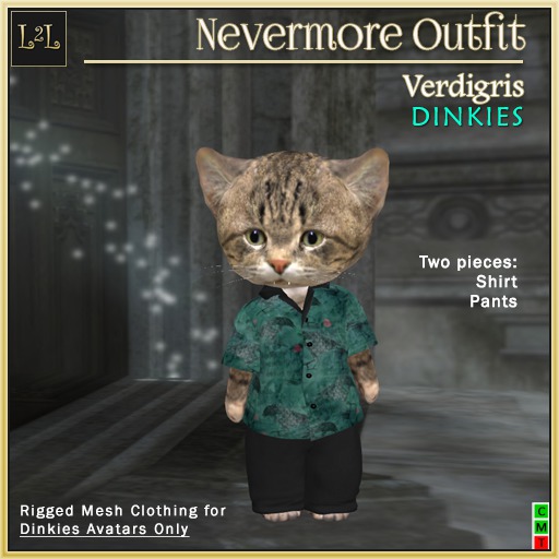 L2L Dinkies Nevermore Outfit, Verdigris