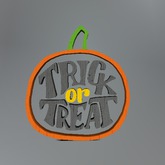 Multicolor Trick or Treat Pumpkin Wooden Mesh Yard Sign