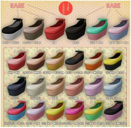 (fd) Platform Cuties - Baby Blue & Pink RARE