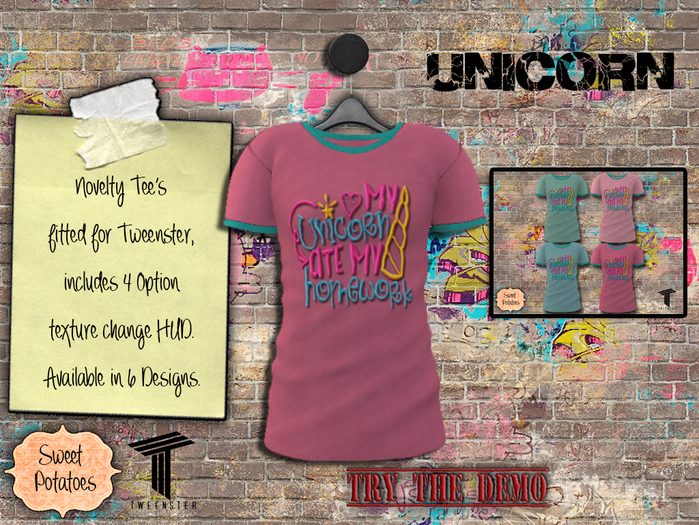 < SP > Novelty Tee's for Tweenster Girls - Unicorn