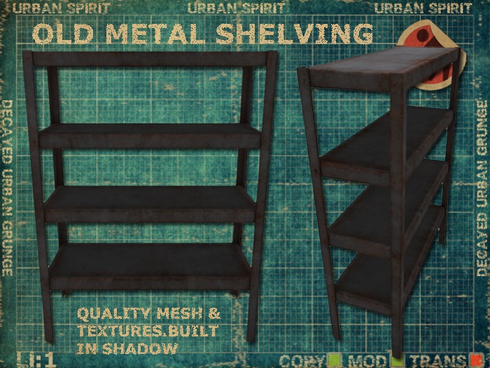 Second Life Marketplace Old Metal Shelving