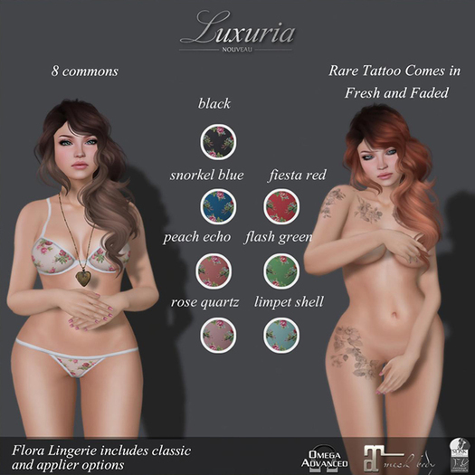 {Luxuria} Flora Tattoo RARE