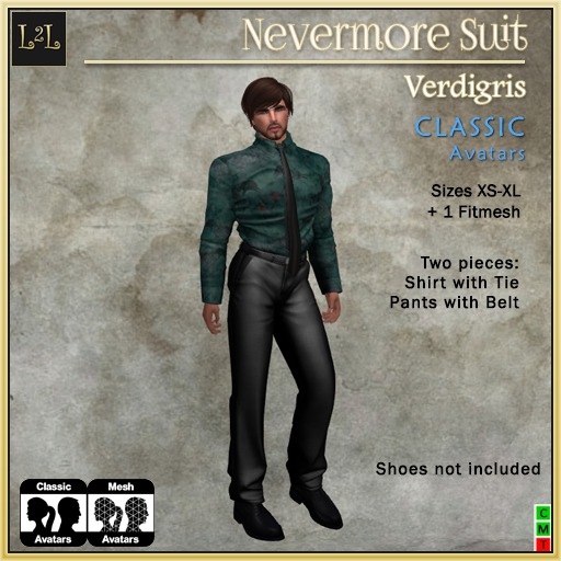L2L Men's Nevermore Suit, Verdigris