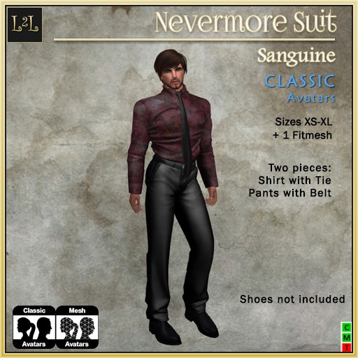 L2L Men's Nevermore Suit, Sanguine