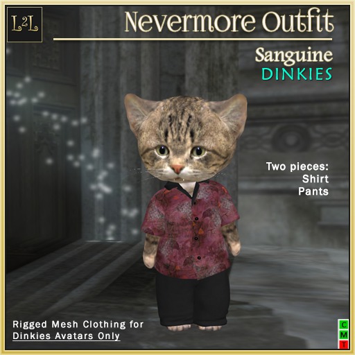 L2L Dinkies Nevermore Outfit, Sanguine
