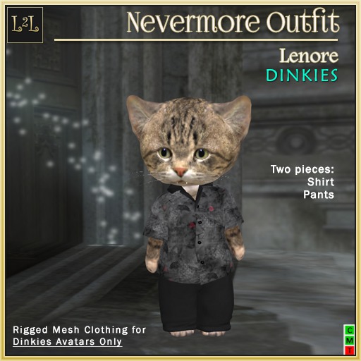 L2L Dinkies Nevermore Outfit, Lenore