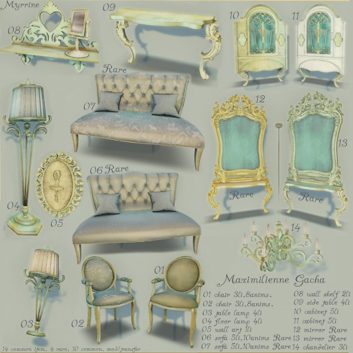 12 MAXIMILIENNE mirror gold RARE